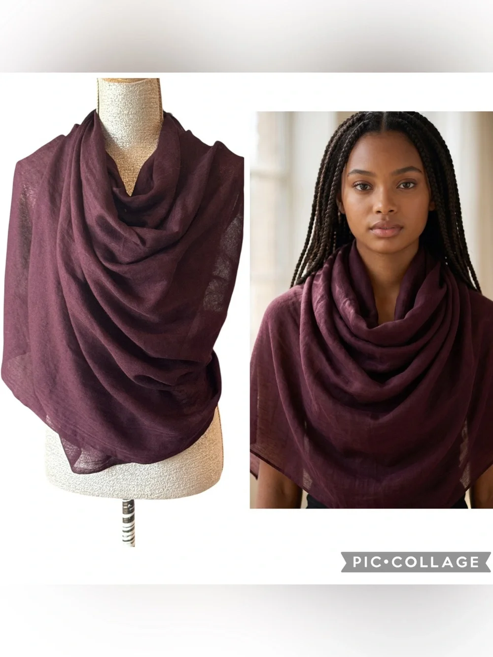 Anthropologie BHLDN Rue Wool Silk Scarf Wrap NWOT Amethyst OS
